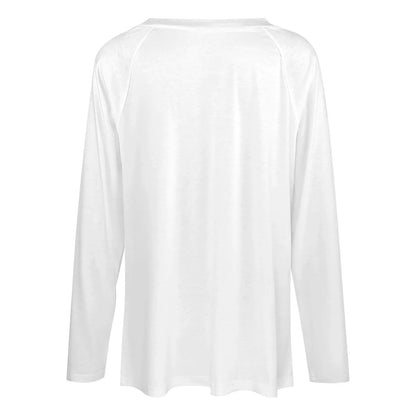 Women's V-Neck Double Layer Long Sleeve Loose Fit T-Shirt - Nogicle
