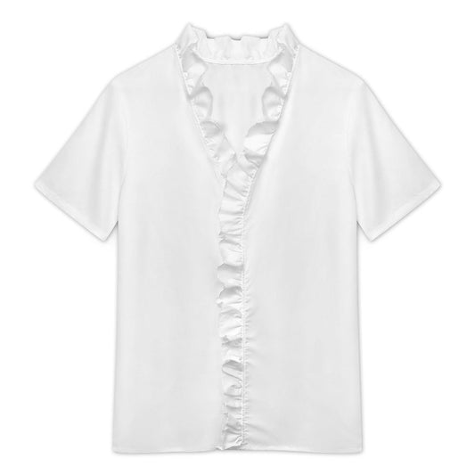 Women’s Ruffle Edge Short Sleeve Blouse