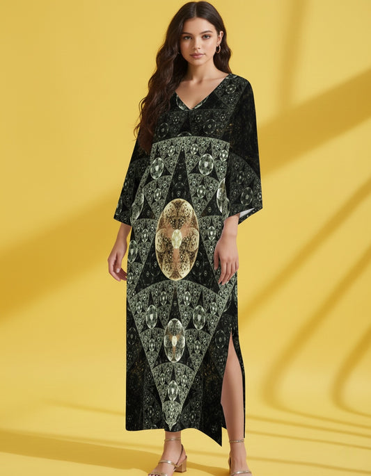 Women’s V-Neck Kaftan Maxi Dress