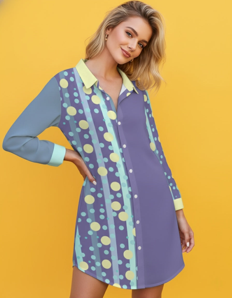 Women’s Button-Down Long Sleeve Shirt Dress