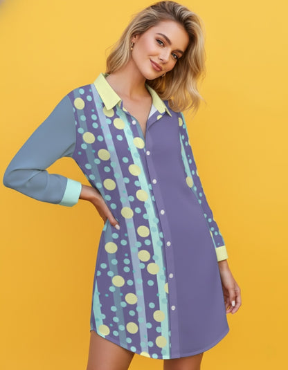 Women’s Button-Down Long Sleeve Shirt Dress