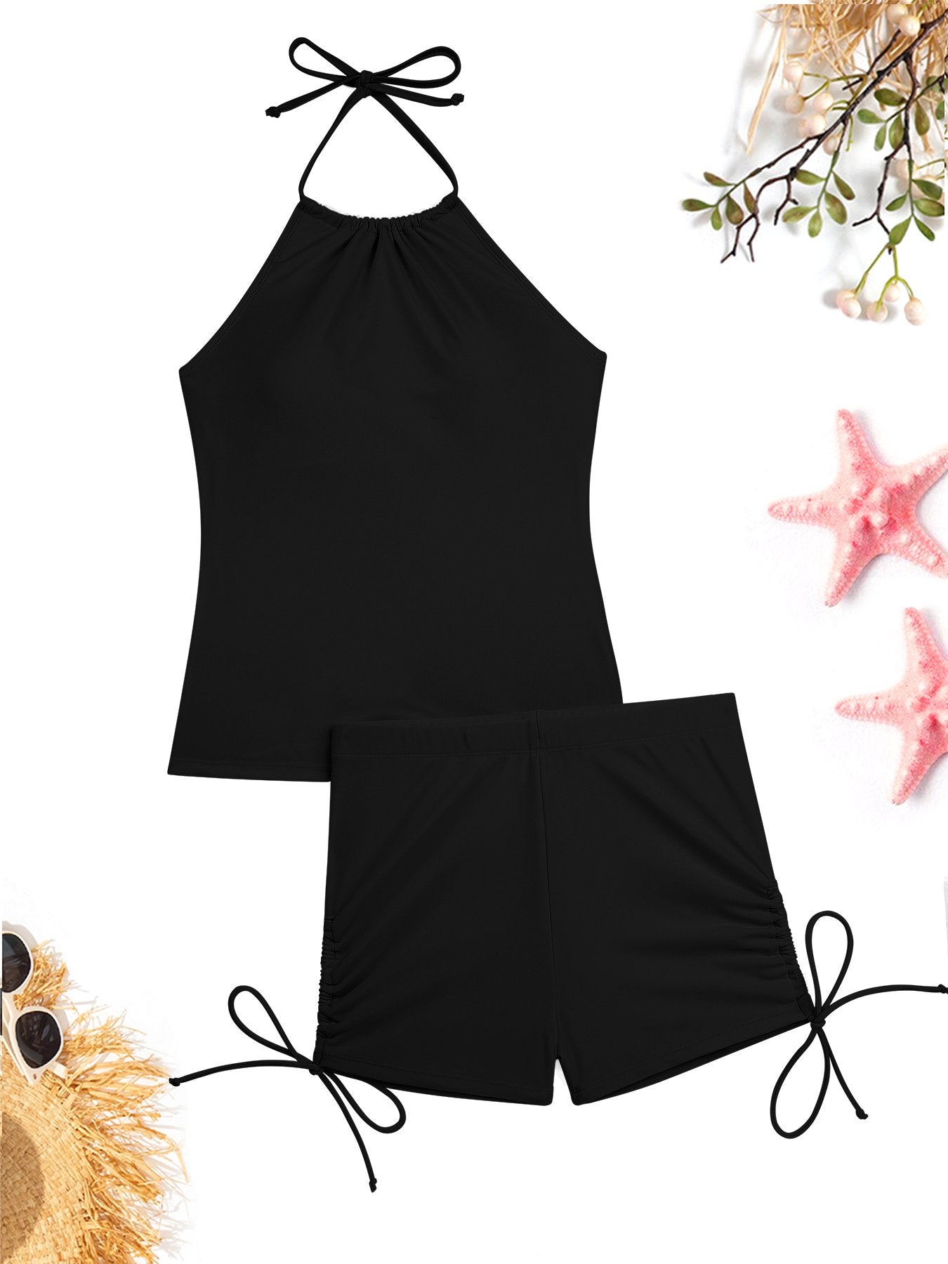 Women’s Halter Tankini with Swim Shorts