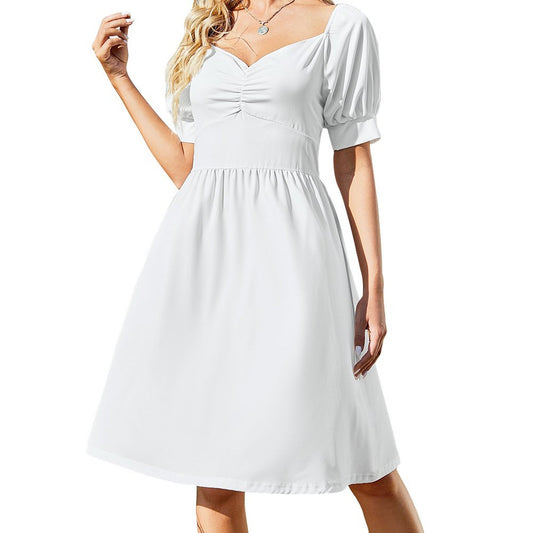 Puff Sleeve Sweetheart Midi Dress