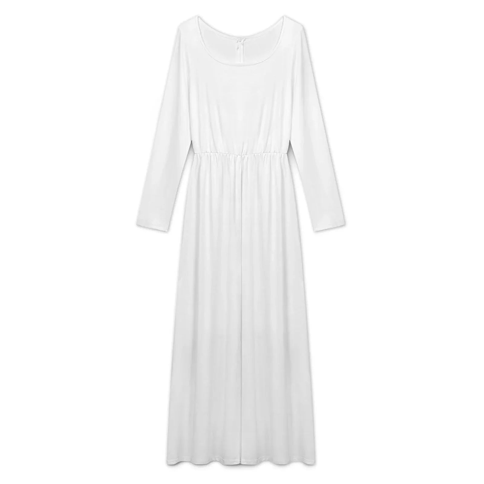 Women’s Round Neck Long Sleeve Maxi Dress - Nogicle