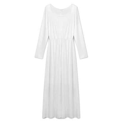 Women’s Round Neck Long Sleeve Maxi Dress - Nogicle