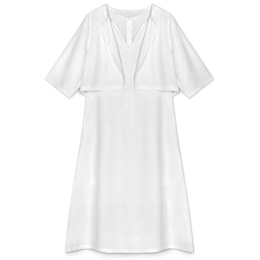 Women’s V Neck Two Piece Dress Set with Short Sleeves