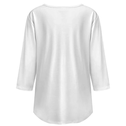 Women's Pleated Front 3/4 Sleeve Blouse - Nogicle