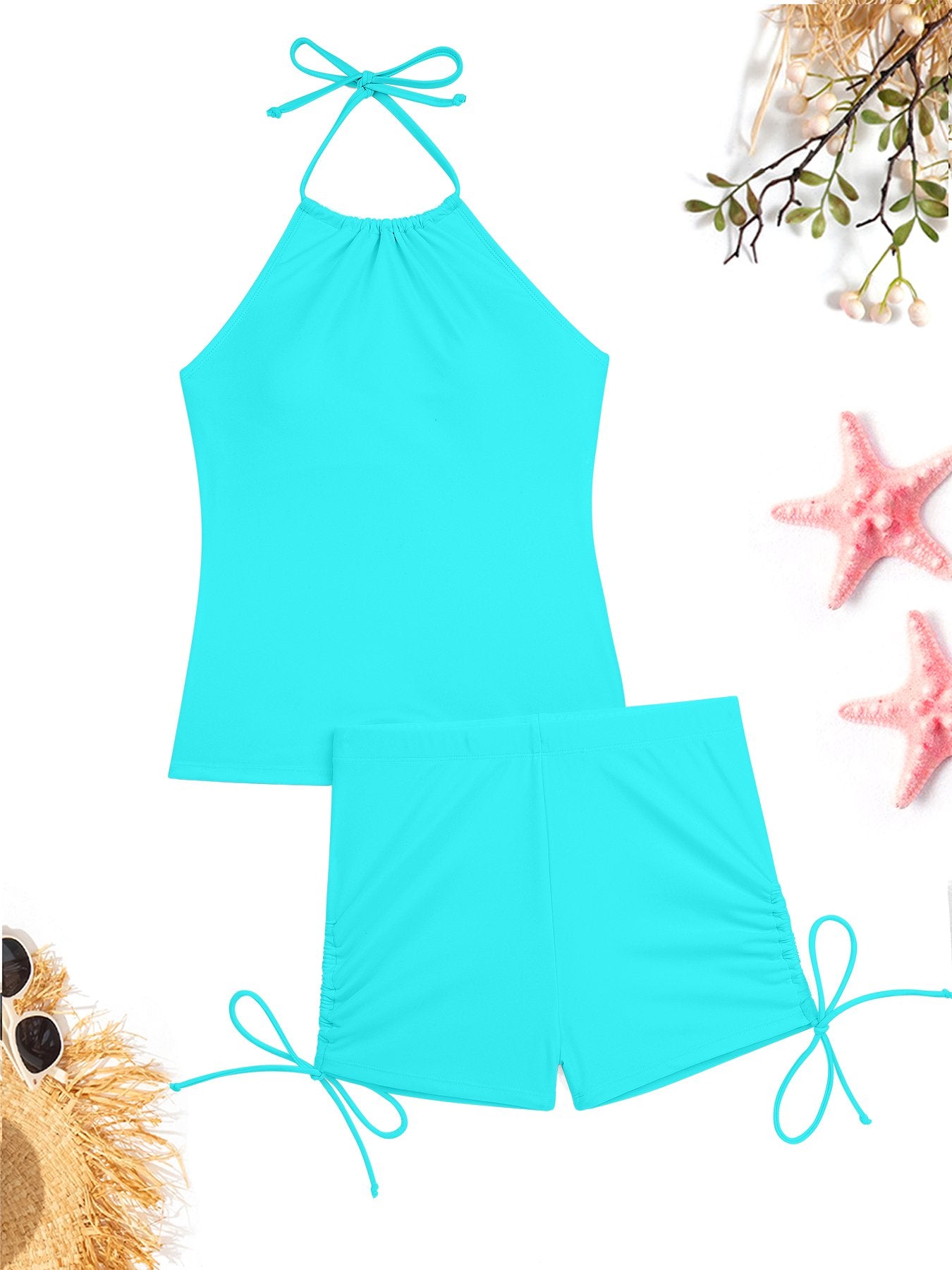 Women’s Halter Tankini with Swim Shorts
