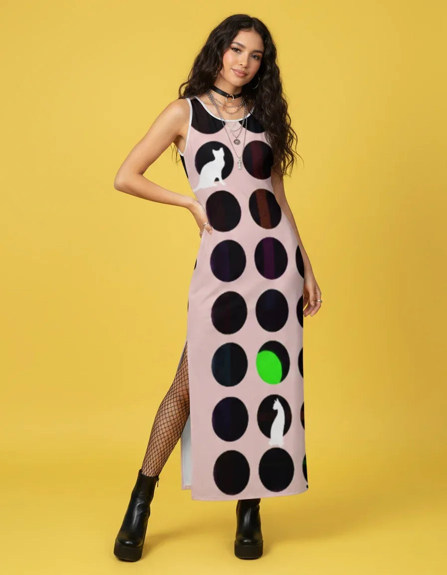 Women’s High Slit Sleeveless Bodycon Maxi Dress - Nogicle