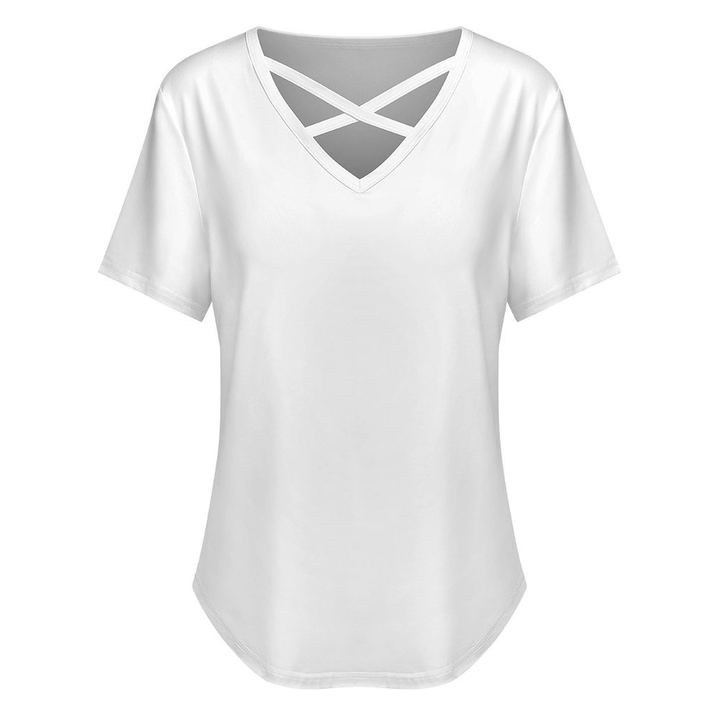 Women’s Crisscross V-Neck Short Sleeve Tee