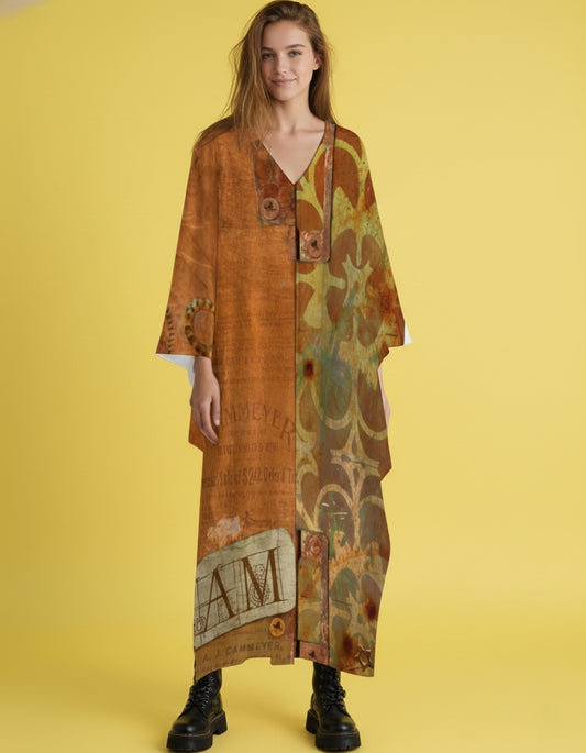 Women’s Relaxed Oversized V-Neck Kaftan Dress