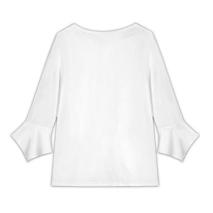 Women’s V-Neck Petal Sleeve Blouse