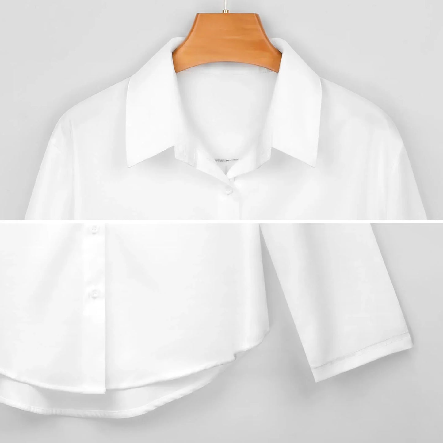 Women’s Curved Hem Button-Up Shirt - Nogicle
