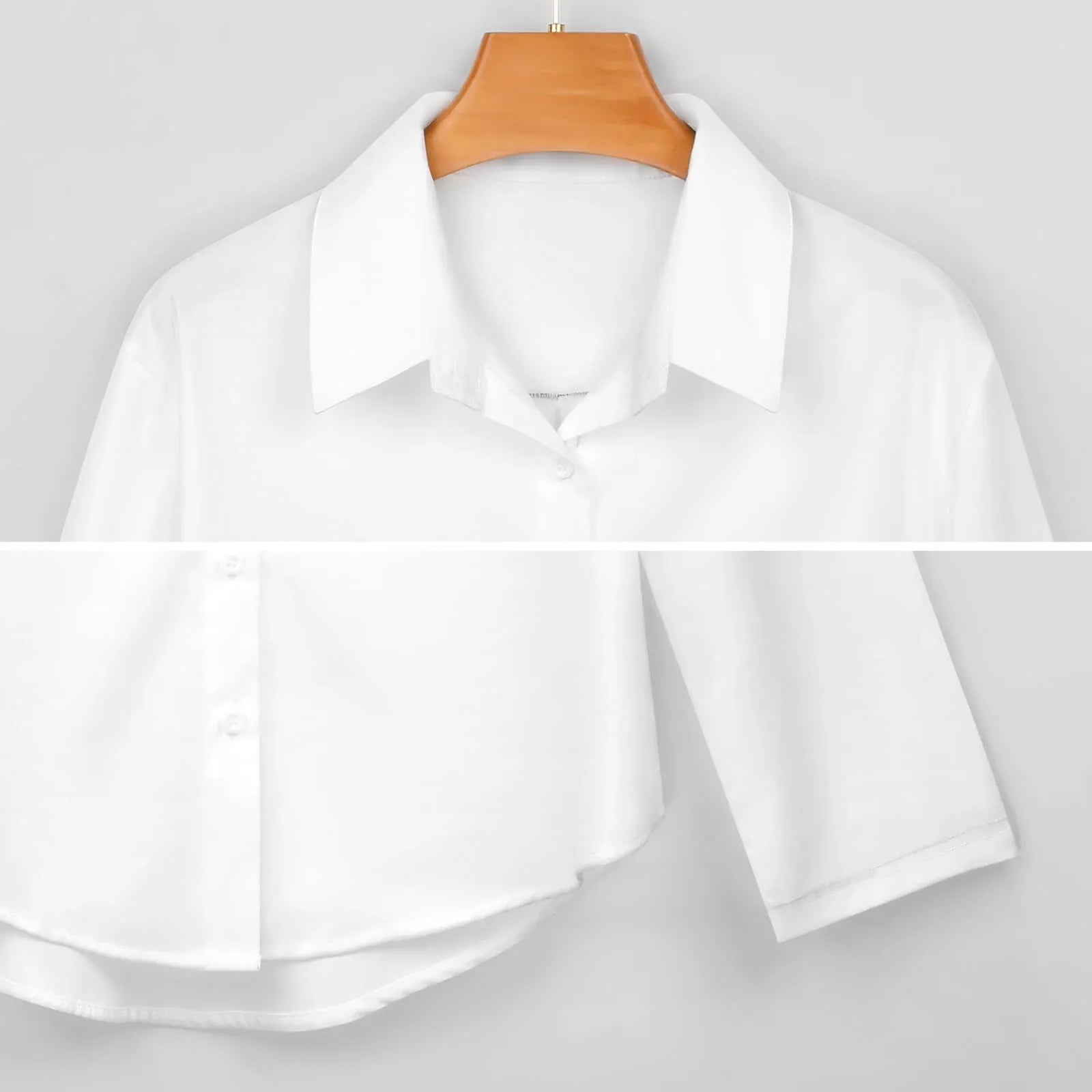 Women’s Curved Hem Button-Up Shirt - Nogicle