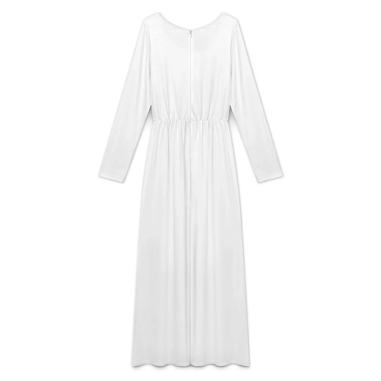 Women’s Round Neck Long Sleeve Maxi Dress - Nogicle