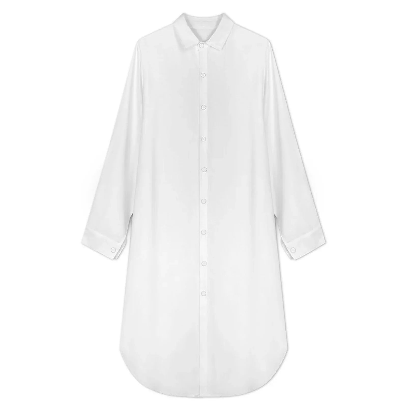 Women’s Long Button Up Dress - Nogicle