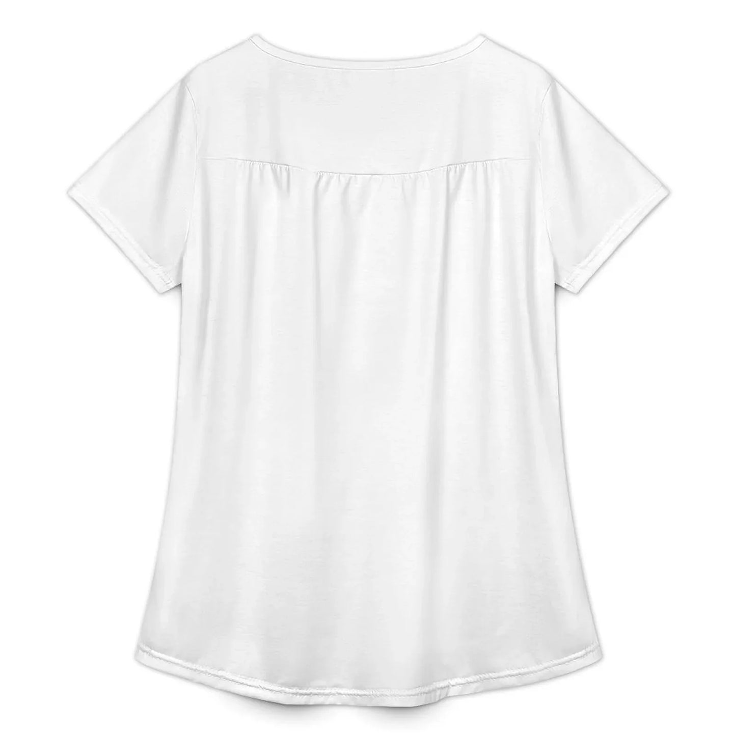 Women’s Button Front Gathered Short Sleeve Top - Nogicle