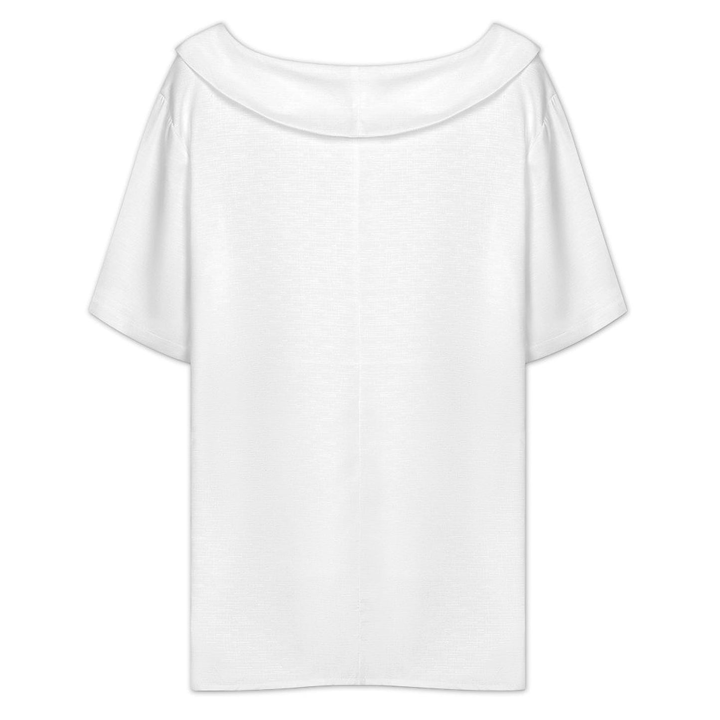 Women’s V Neck Short Sleeve Ruffle Collar T Shirt