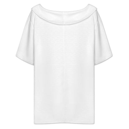 Women’s V Neck Short Sleeve Ruffle Collar T Shirt