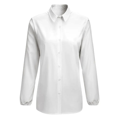 Women's Collared Button-Down Long Sleeve Blouse - Nogicle