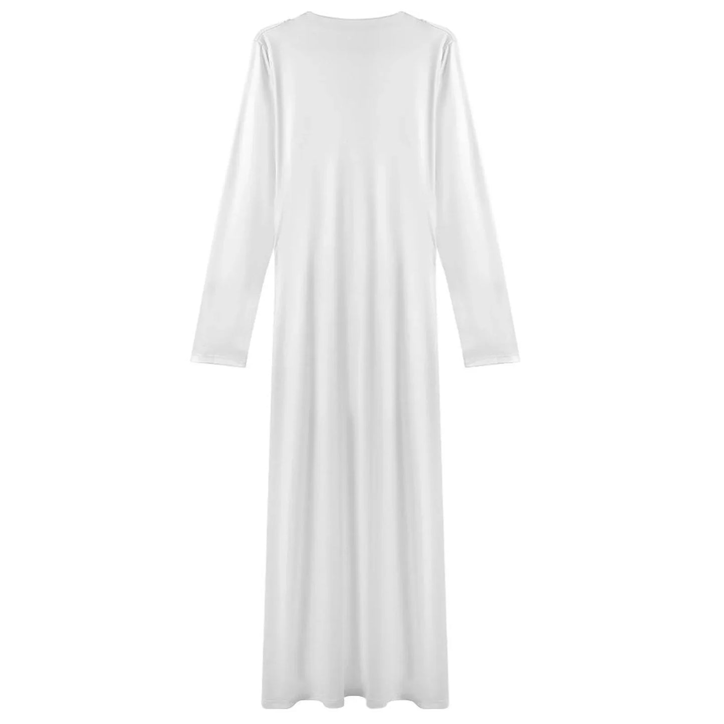 Women’s High Neck Long Sleeve Ruched Dress - Nogicle