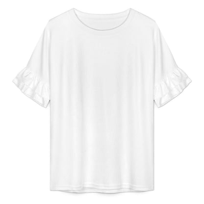 Women’s Crew Neck Ruffle Sleeve T Shirt