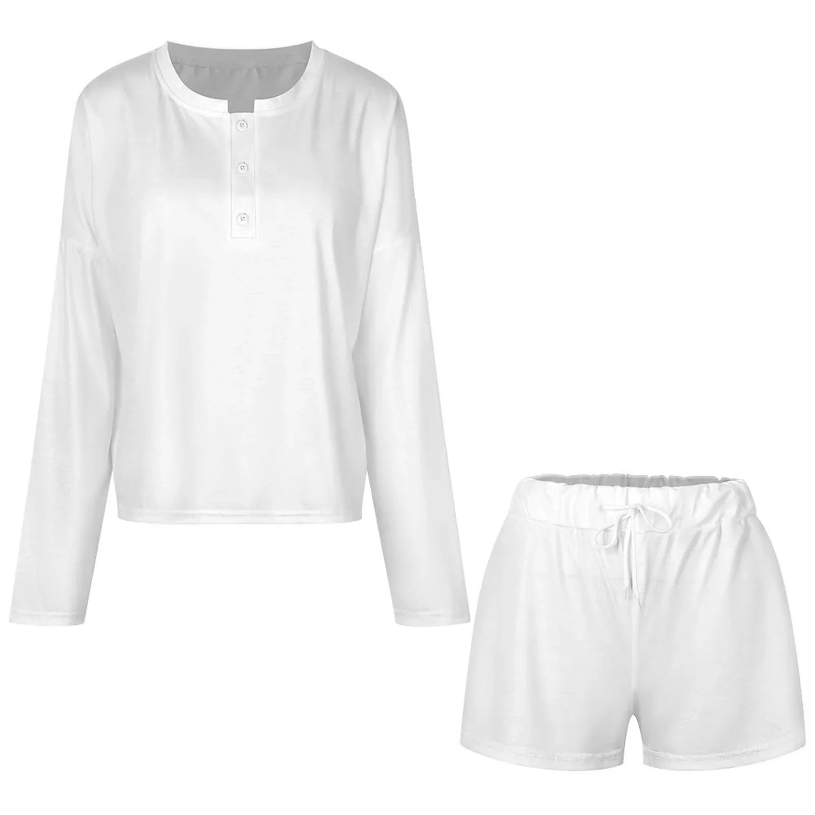 Women’s Long Sleeve Henley Pajama Set - Nogicle