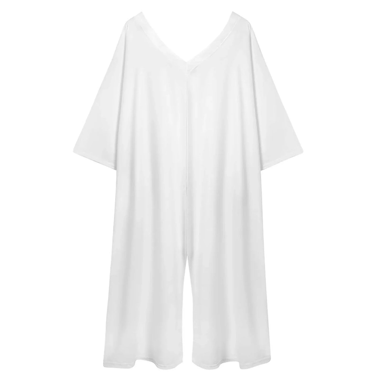 Women’s V-Neck Loose Fit Jumpsuit - Nogicle