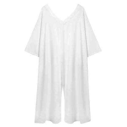 Women’s V-Neck Loose Fit Jumpsuit - Nogicle