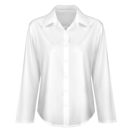 Women’s Curved Hem Button-Up Shirt
