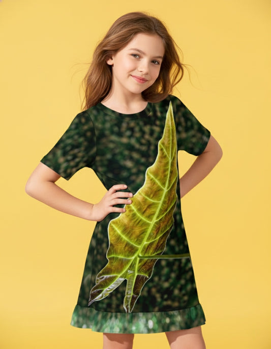 Girls’ Short Sleeve Ruffle Dress