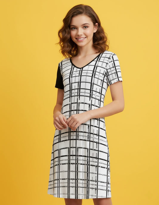 Women’s V-Neck Short Sleeve Dress