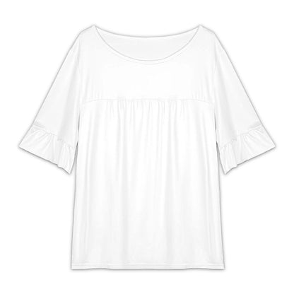 Women’s Round Neck Ruffle Sleeve T Shirt