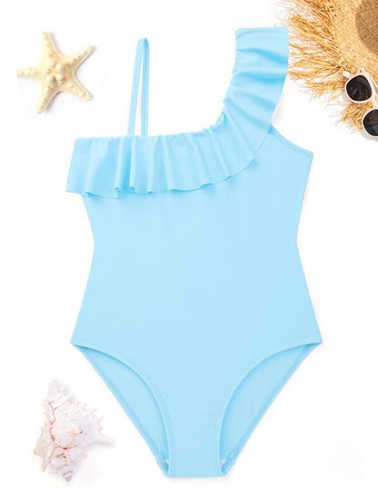 Girls’ One-Shoulder Swimsuit