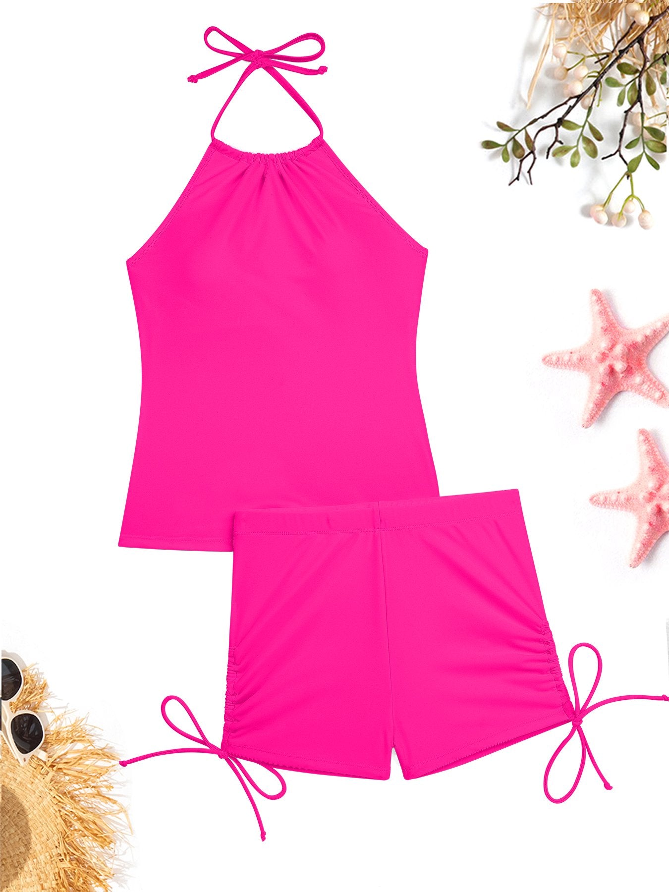 Women’s Halter Tankini with Swim Shorts