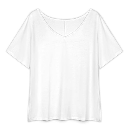 Women’s V Neck Loose Fit T Shirt with Side Slits