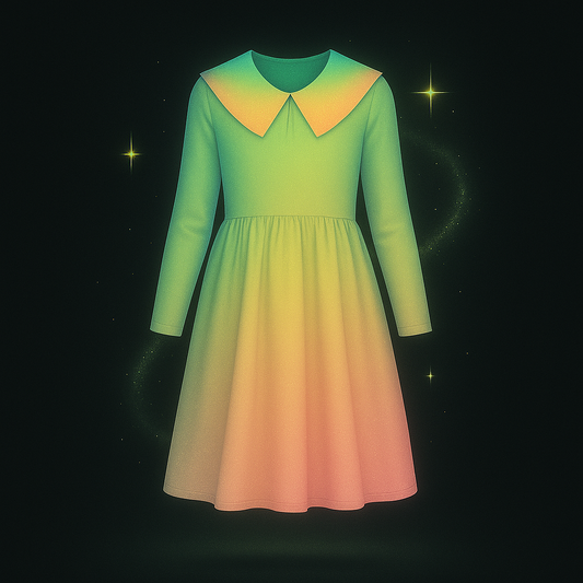 Girls' A-Line Dress with Statement Collar