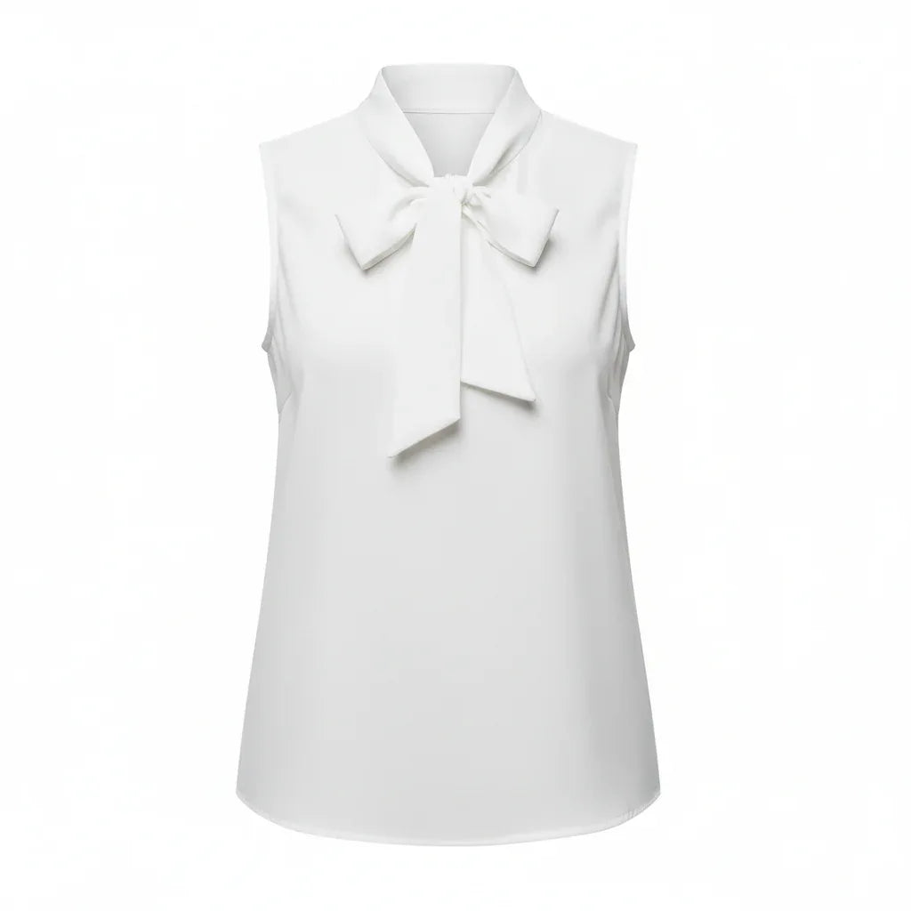 Women’s Sleeveless Bow Tie Blouse - Nogicle