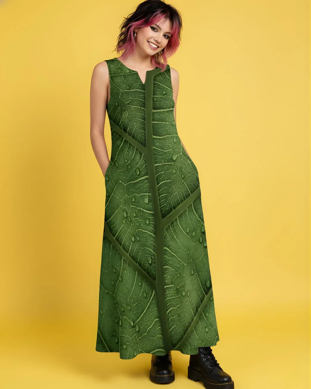 Women's Sleeveless Flowy Maxi Dress - Nogicle