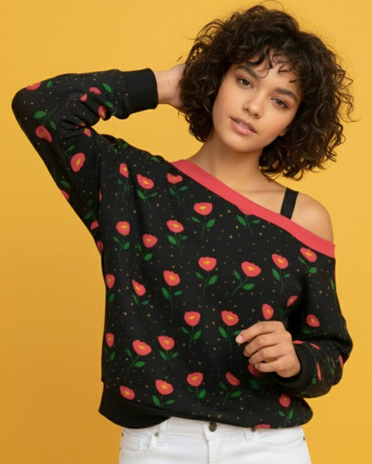 Women’s One Shoulder Pullover Sweatshirt