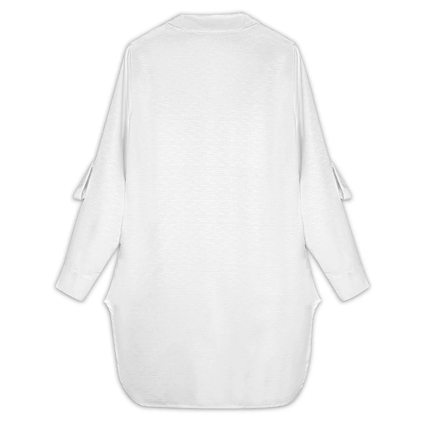 Women’s Long Sleeve Button Down Shirt Dress with Pockets - Nogicle