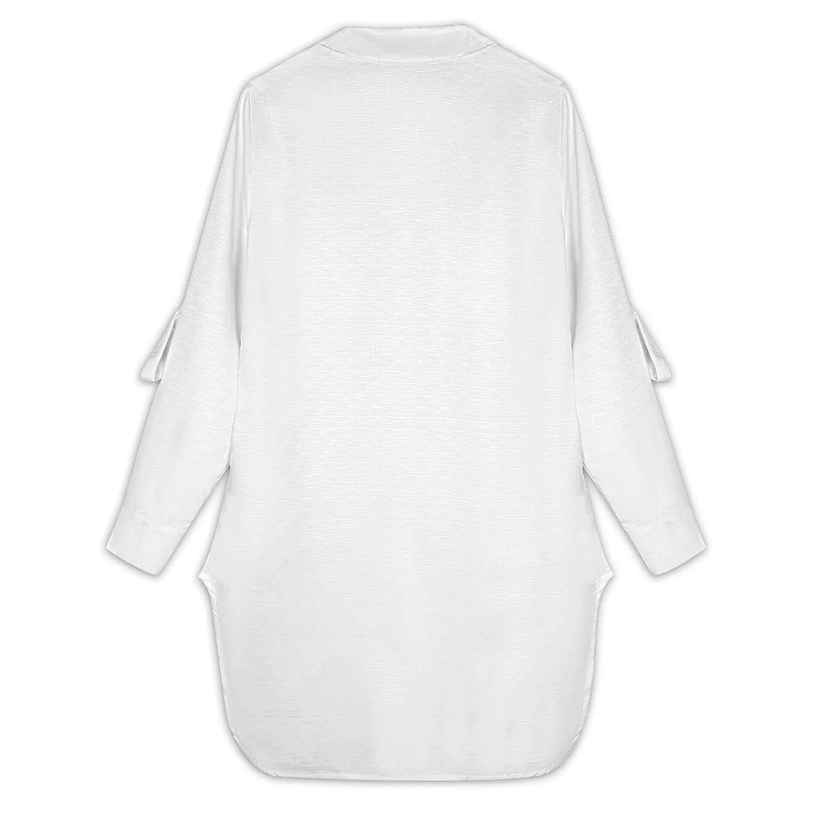 Women’s Long Sleeve Button Down Shirt Dress with Pockets - Nogicle