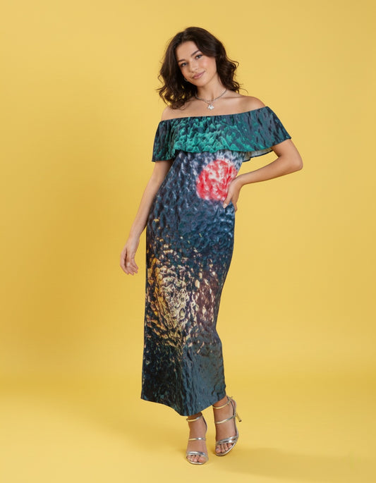 Women’s Off-Shoulder Ruffle Maxi Dress