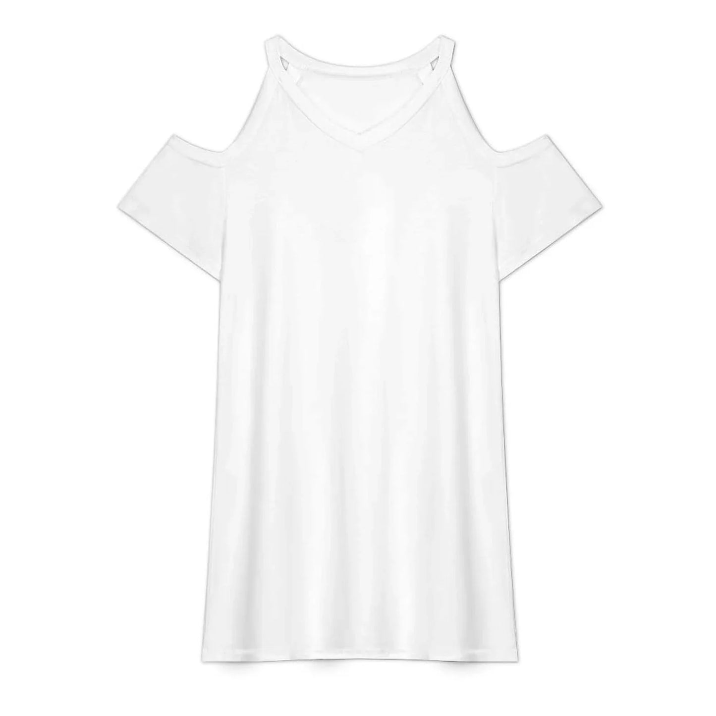 Women’s V-Neck Cold Shoulder Mini Dress - Nogicle