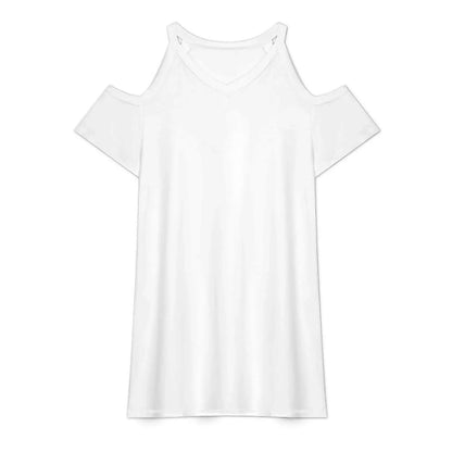 Women’s V-Neck Cold Shoulder Mini Dress - Nogicle