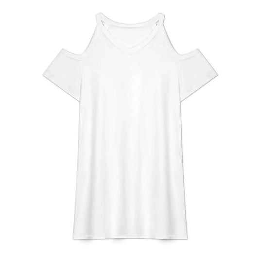 Women’s V-Neck Cold Shoulder Mini Dress - Nogicle