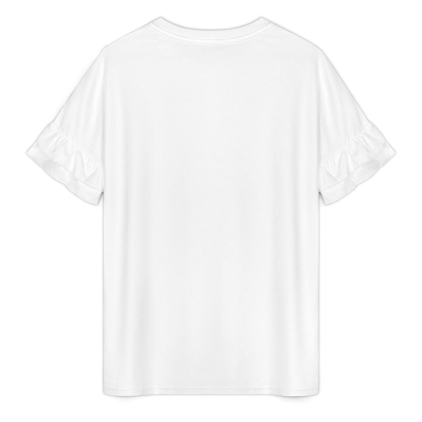 Women’s Crew Neck Ruffle Sleeve T Shirt