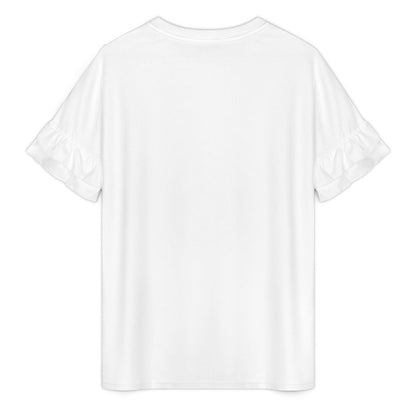 Women’s Crew Neck Ruffle Sleeve T Shirt