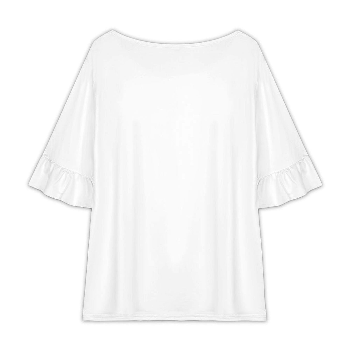 Women’s Round Neck Ruffle Sleeve T Shirt