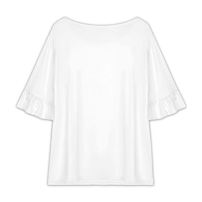 Women’s Round Neck Ruffle Sleeve T Shirt
